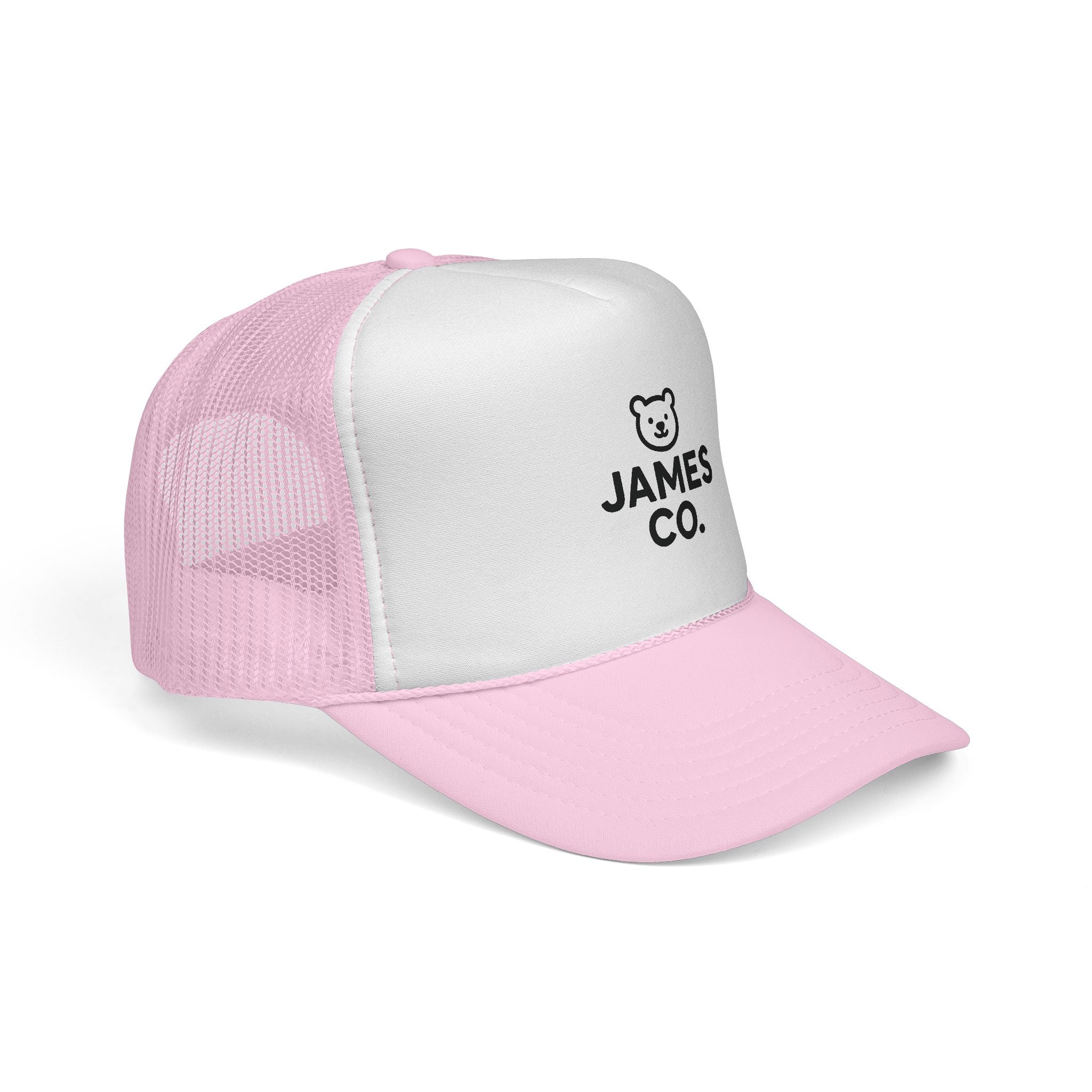 James Co. Bear Trucker Cap – Minimal Logo Mesh Hat