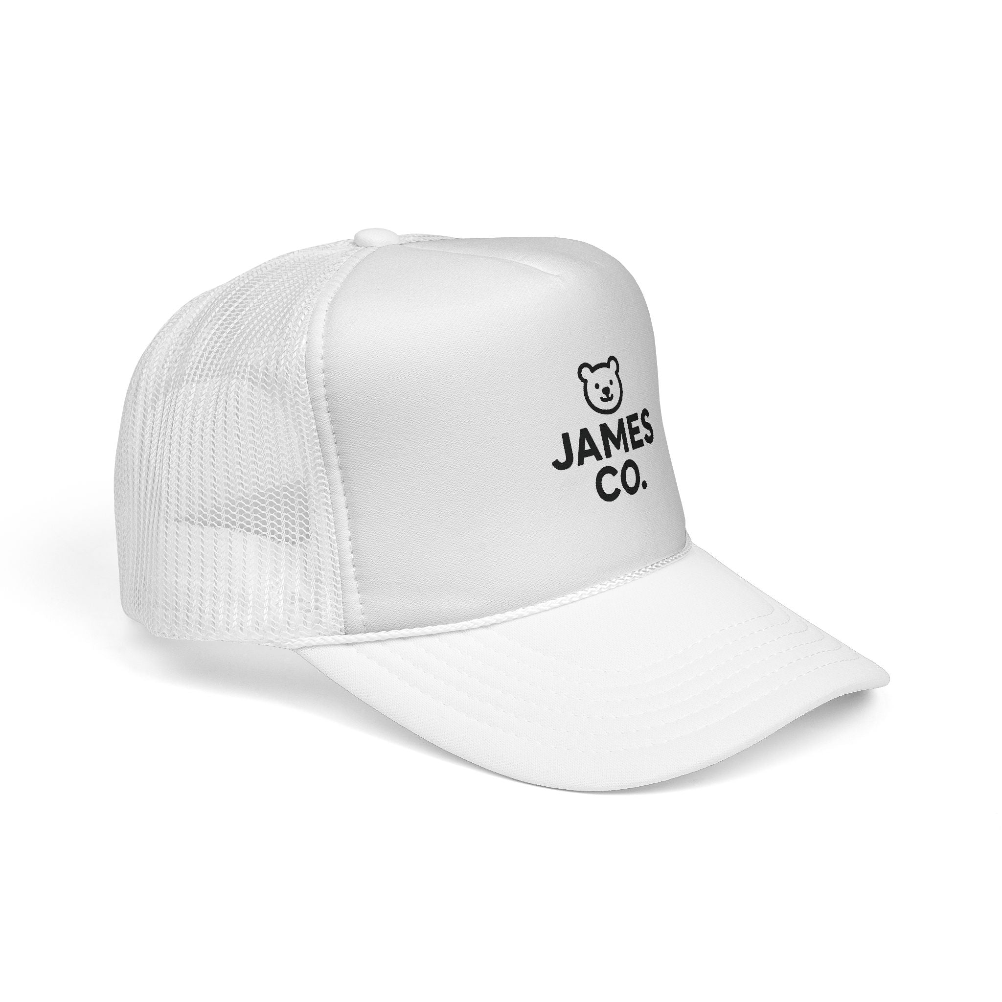 James Co. Bear Trucker Cap – Minimal Logo Mesh Hat